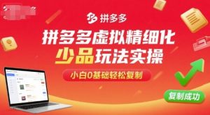拼多多虚拟精细化少品玩法实操，小白0基础轻松复制-知乎者也