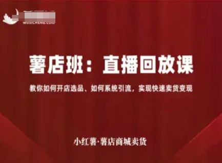 小红薯薯店商城卖货直播回放课,教你如何开店选品、如何系统引流,实现快速卖货变现-知乎者也