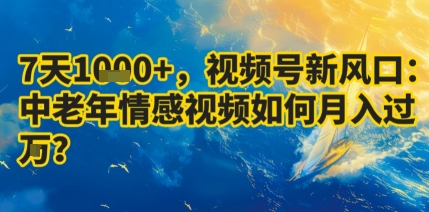 7天收益1k+，视频号新风口：中老年情感视频如何月入过W?-知乎者也