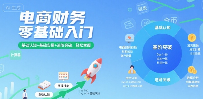 电商财务零基础入门,基础认知+基础实操+进阶突破,轻松掌握-知乎者也