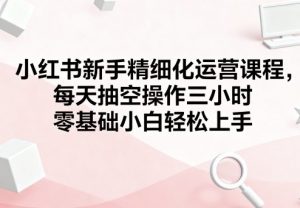小红书新手精细化运营课程,每天抽空操作三小时,零基础小白轻松上手-知乎者也