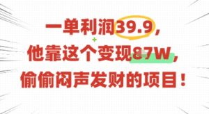 一单利润39.9，有人靠这个变现几十个，偷偷闷声发财的项目-知乎者也