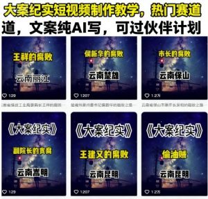 大案纪实短视频制作教学,热门赛道,文案纯AI写,可过伙伴计划-知乎者也
