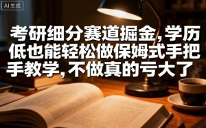 考研细分赛道掘金，日入1k+，学历低也能轻松做保姆式手把手教学，不做真的亏大了【揭秘】-知乎者也