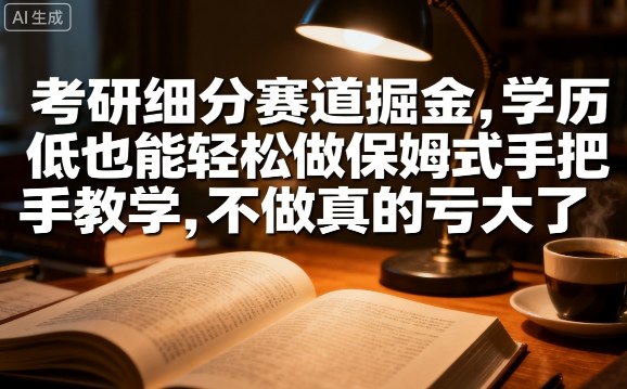 考研细分赛道掘金,日入1k+,学历低也能轻松做保姆式手把手教学,不做真的亏大了【揭秘】-知乎者也