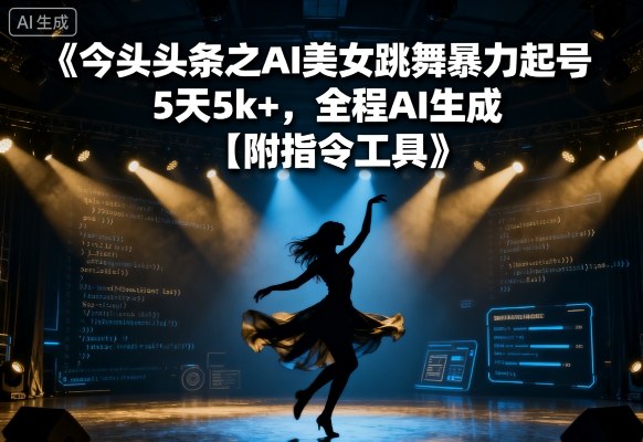 今日头条之AI美女跳舞暴力起号,5天1k+,全程AI生成【附指令工具】-知乎者也