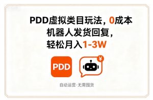 PDD虚拟类目玩法,0成本,机器人发货回复,轻松月入1-3W-知乎者也