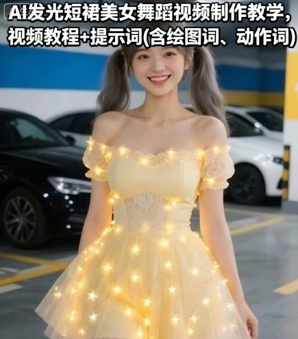 AI发光短裙美女舞蹈视频制作教学,视频教程+提示词(含绘图词、动作词)-知乎者也