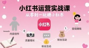 小红书运营实战课,从零到一玩賺小红书-知乎者也