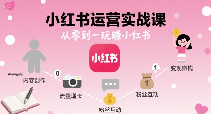 小红书运营实战课,从零到一玩賺小红书-知乎者也