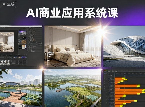 AI商业应用系统课，室内-软装-建筑-景观，智能设计+效果图+动画画实战-知乎者也