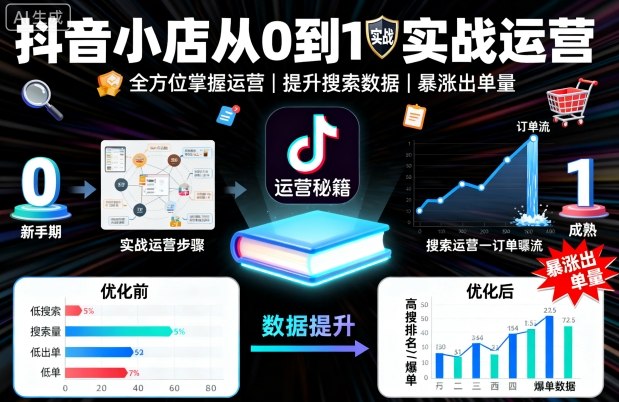 抖音小店从0到1实战运营,帮你全方位掌握小店运营,提升搜索数据与出单量-知乎者也