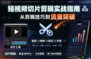 短视频切片剪辑实战指南，从剪辑技巧到流量突破-知乎者也