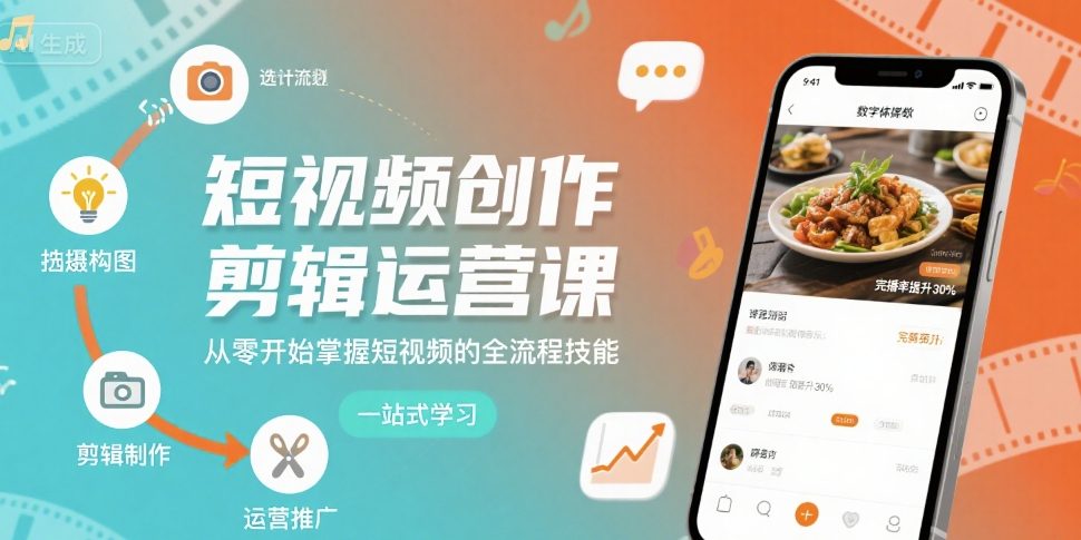 短视频创作剪辑运营课,从零开始掌握短视频的全流程技能-知乎者也