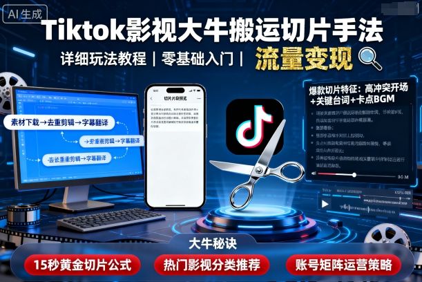 Tiktok影视大牛搬运切片手法，详细玩法教程-知乎者也
