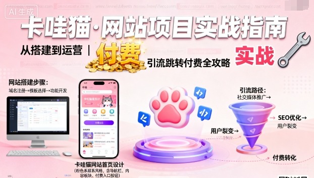 卡哇猫·网站项目，网站搭建与运营以及引流跳转付费-知乎者也