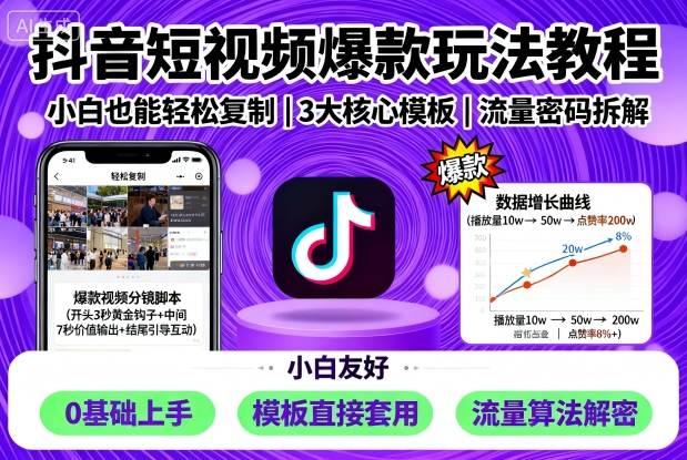 抖音短视频爆款玩法教程,小白也能轻松复制-知乎者也