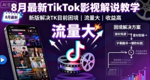8月最新TikTok影视解说教学,新版解决TK目前困境,流量大,收益高-知乎者也