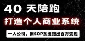 40天陪跑打造个人商业系统，一人公司，用SOP系统跑出百W变现-知乎者也