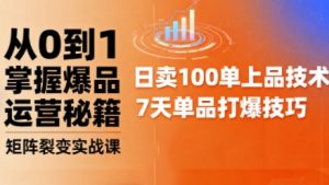 抖音小店爆品打造与矩阵裂变实战课，从0到1掌握爆品运营秘籍-知乎者也