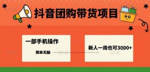 抖音团购带货项目，一部手机简单操作，一周3k+-知乎者也