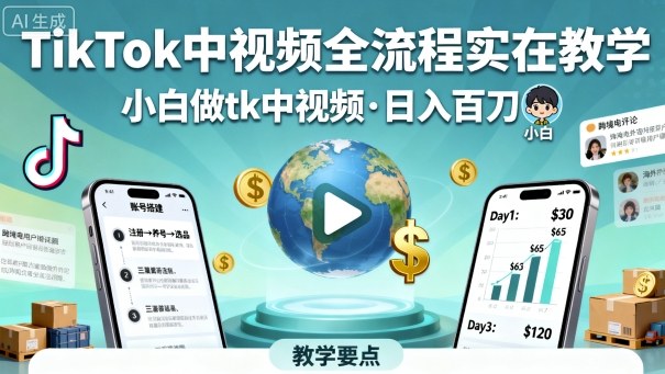 TikTok中视频全流程实操教学,小白做tk中视频,日入百刀-知乎者也