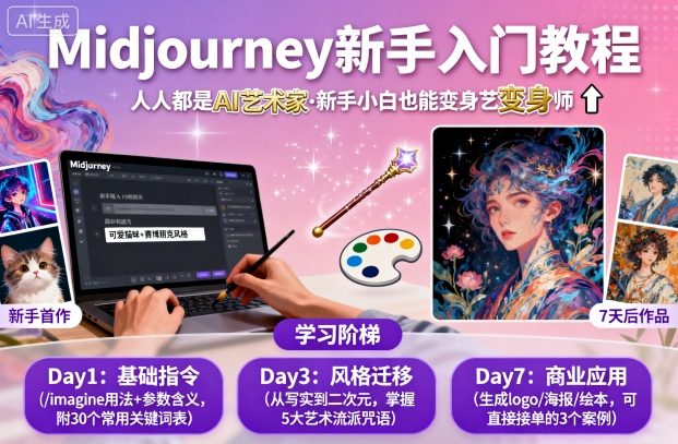 midjourney新手入门教程:人人都是AI艺术家,新手小白也能变身艺术大师-知乎者也