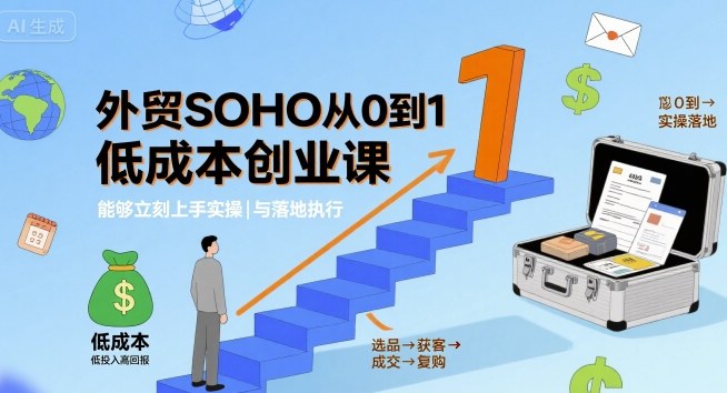 外贸SOHO从0到1低成本创业课,能够立刻上手实操与落地执行-知乎者也