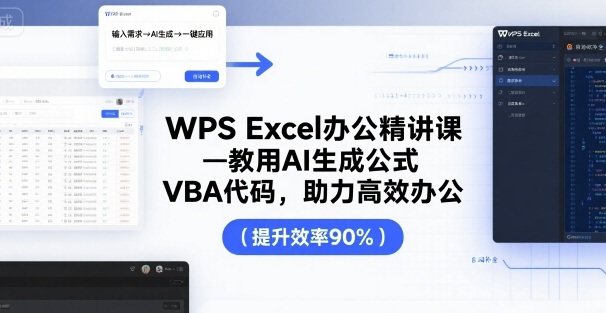 WPS Excel办公精讲课,教用 AI 生成公式,VBA 代码,助力高效办公-知乎者也