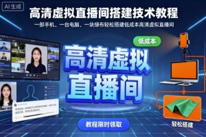 高清虚拟直播间搭建技术教程，一部手机、一台电脑、一块绿布轻松搭建低成本高清虚拟直播间-知乎者也