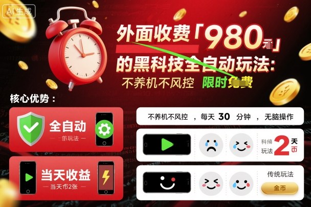 外面收费980的黑科技全自动玩法,不养机不风控,每天30分钟,无脑操作,当天收益2张【揭秘】-知乎者也