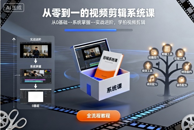 从零到一的视频剪辑系统课,从0基础–系统掌握–实战进阶,学拍视频剪辑-知乎者也
