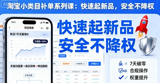 淘宝小类目补单系列课,快速起新品,安全不降权-知乎者也