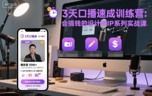 3天口播速成训练营,会搞钱的设计师IP系列实战课-知乎者也