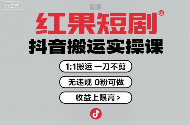 红果短剧拉新之抖音搬运实操课，1：1搬运，一刀不剪，无违规，0粉可做，收益上限高-知乎者也