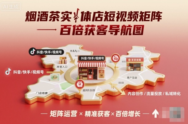 烟酒茶实体店短视频矩阵百倍获客导航图-知乎者也
