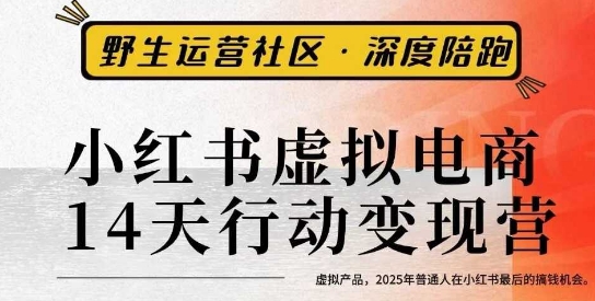 小红书虚拟电商14天变现训练营3.0,虚拟产品,2025年普通人在小红书最后的搞钱机会-知乎者也