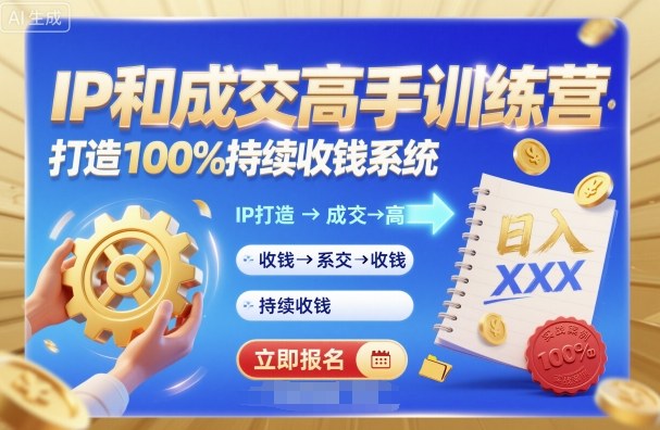 带你成为IP和成交高手的训练营,打造100%持续收钱系统-知乎者也
