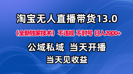 淘宝无人直播13.0,公域私域技术,不封号,不违规布局下半年旺季赛道,日入1K+(独家技术)【揭秘】-知乎者也