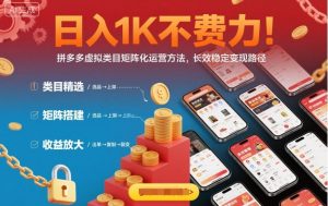 日入1K不费力!拼多多虚拟类目矩阵化运营方法,长效稳定变现路径-知乎者也