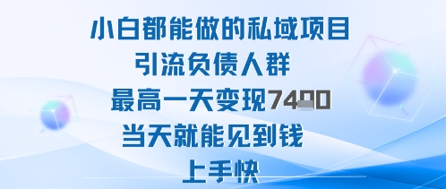 2025年小白都能做的私域项目引流负债人群最高一天变现1k+高变现难度低当天就能见到钱上手快-知乎者也