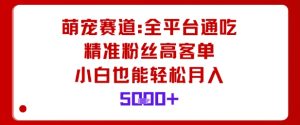 萌宠赛道，全平台通吃，精准粉丝高客单，小白也能轻松月入5k-知乎者也
