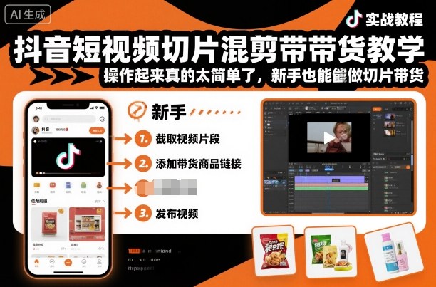 抖音短视频切片混剪带货教学,操作起来真的太简单了,新手也能做切片带货-知乎者也