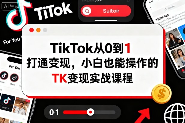 TikTok从0到1打通变现,小白也能操作的TK变现实战课程-知乎者也