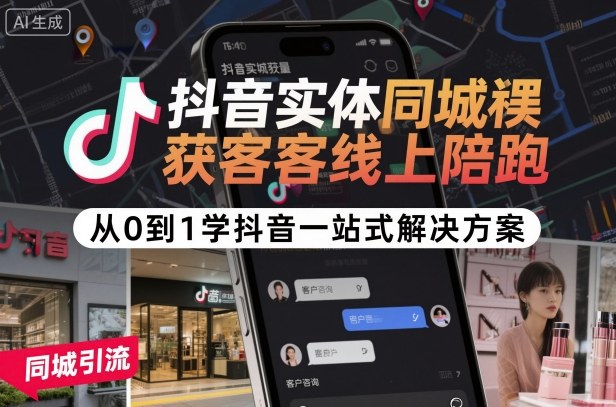 抖音实体同城获客线上陪跑，从0到1学抖音一站式解决方案-知乎者也