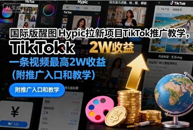 国际版醒图Hypic拉新项目TikTok推广教学，一条视频最高2W收益（附推广入口和教学）-知乎者也