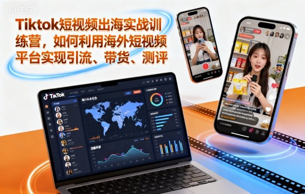 Tiktok短视频出海实战训练营,如何利用海外短视频平台实现引流、带货、测评-知乎者也