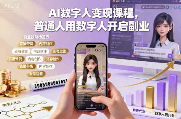 AI数字人变现课程,普通人用数字人开启副业-知乎者也