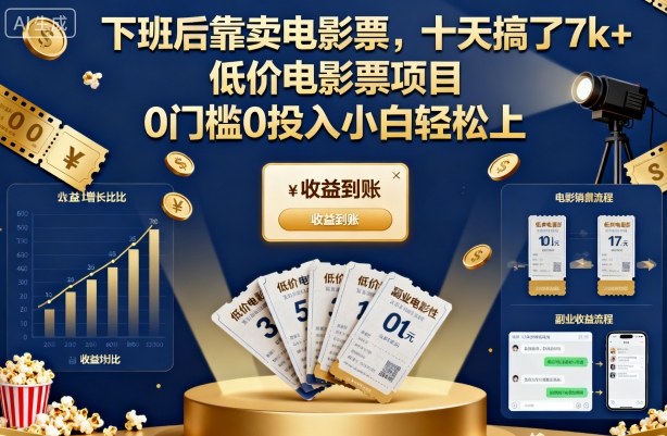 下班后靠卖电影票,十天搞了7k+,低价电影票项目,0门槛0投入小白轻松上手【揭秘】-知乎者也