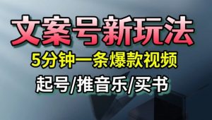 文案号新玩法，5分钟一条爆款视频，流量高，起号快，多方位变现-知乎者也